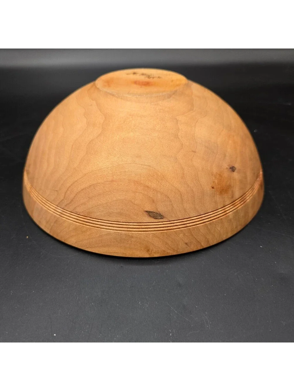 Vintage M. Kesi Hand Turned Apple Wood Bowl 10